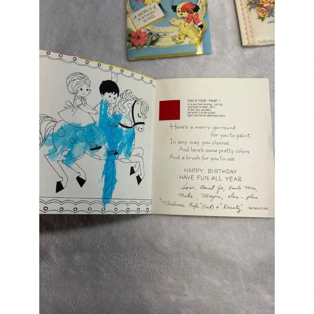 Vintage Greeting Card Lot 9 Mid Century Birthday Graduation Baby Kitsch Retro